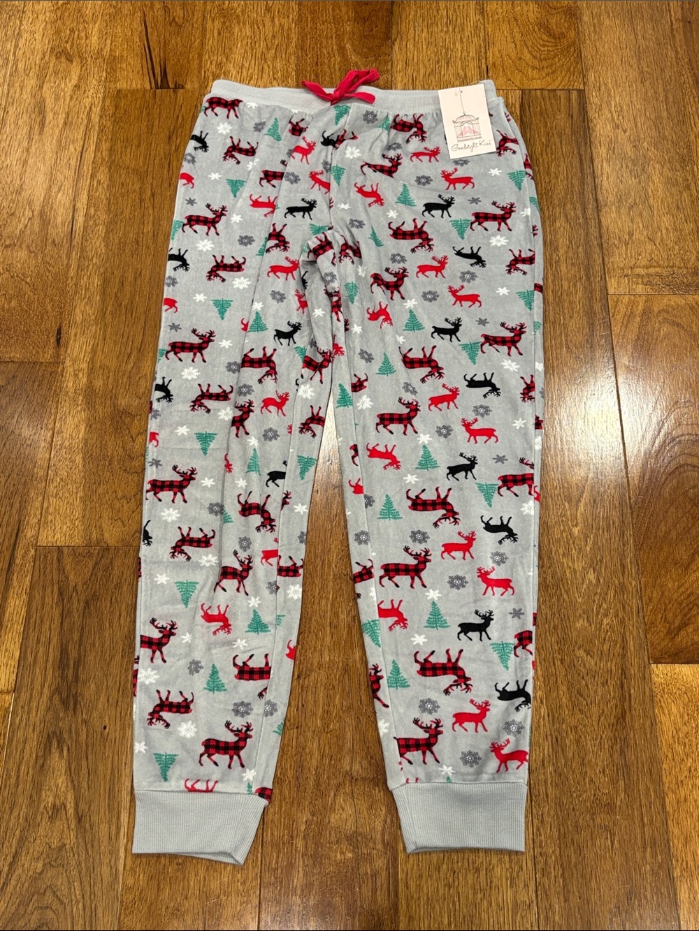 Women's Grey Holiday Reindeer Pajama Pants - Soft Festive Lounge Sleepwear